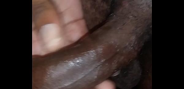  Oiling my uncircumcised chocolate dick then milking it